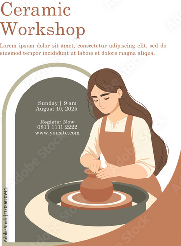 Ceramic Workshop Poster pottery workshop craft workshop
