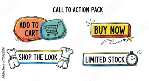 Drive Action with Compelling Call to Action Buttons A Dynamic Vector Set for E-Commerce and Marketing Design Projects
