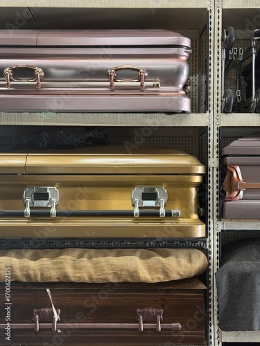 Display of Caskets in Funeral Home