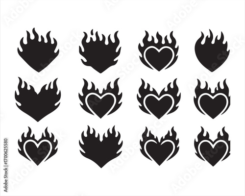 flames and fire, acid neo tribal shapes, y2k elements and abstract illustrations