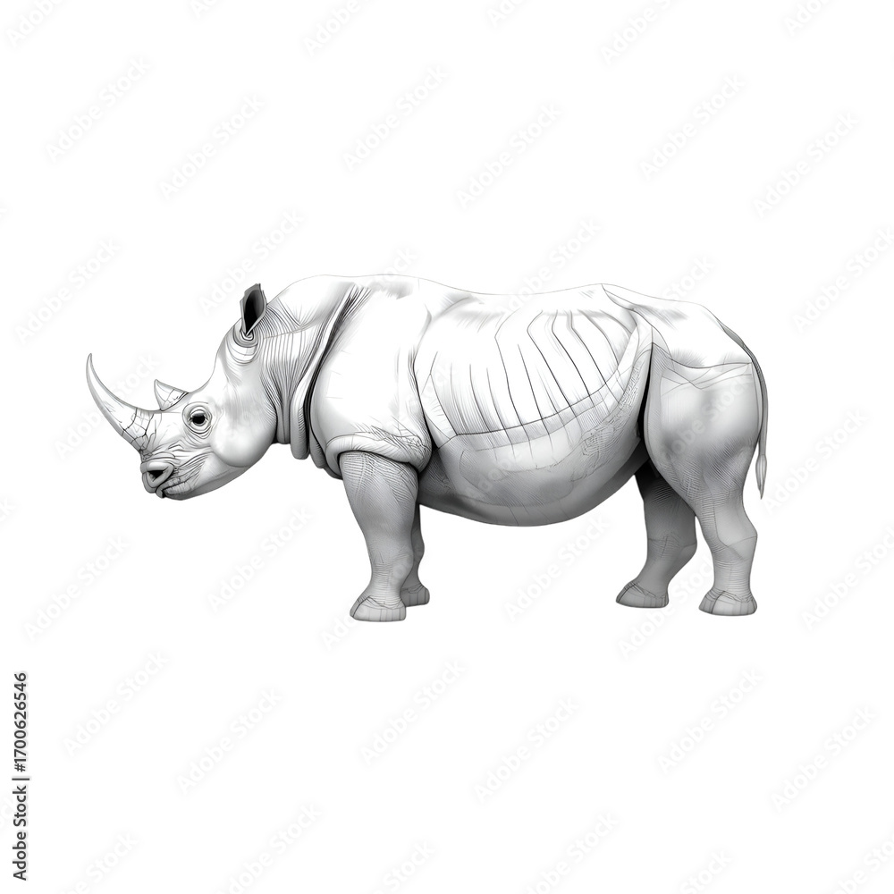 Obraz premium rhino on white