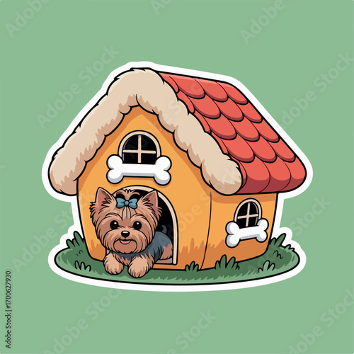 vector, illustration, animal, house, pet, icon, funny, dog, home, cute, cartoon, hamster, domestic, adorable, puppy, character, object, design, wooden, little, rodent, small, box, background, rat, mou
