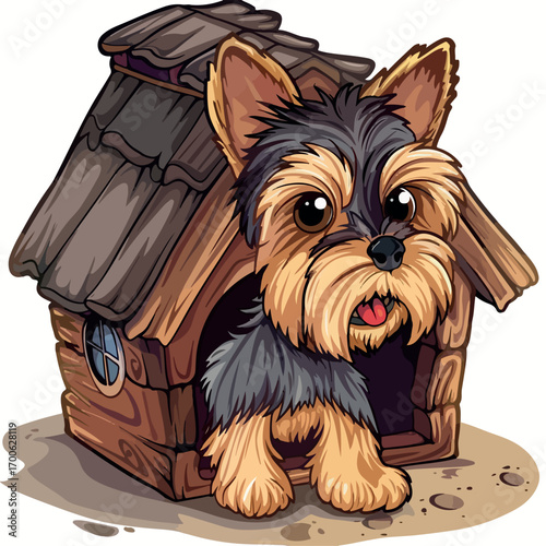 vector, illustration, animal, house, pet, icon, funny, dog, home, cute, cartoon, hamster, domestic, adorable, puppy, character, object, design, wooden, little, rodent, small, box, background, rat, mou