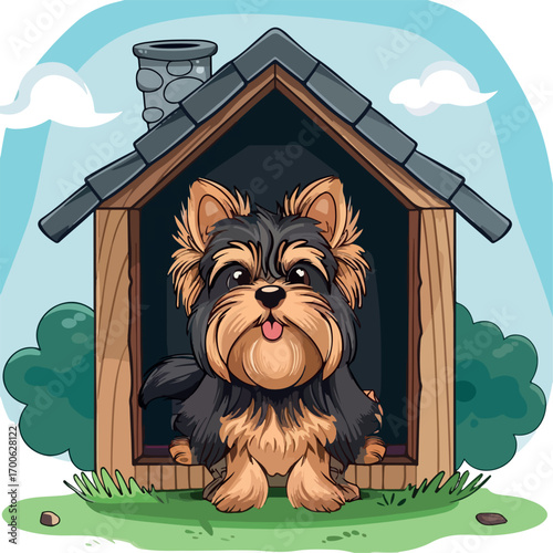 vector, illustration, animal, house, pet, icon, funny, dog, home, cute, cartoon, hamster, domestic, adorable, puppy, character, object, design, wooden, little, rodent, small, box, background, rat, mou