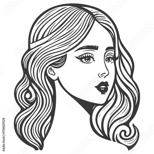 beautiful young woman history month day illustration grey
