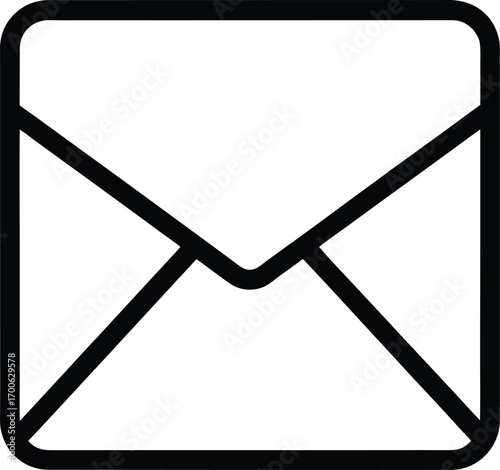simple black outline envelope icon for email or messaging apps