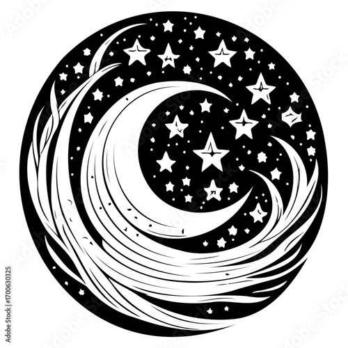 Moon star ramadan arabic islamic illustration sketch draw