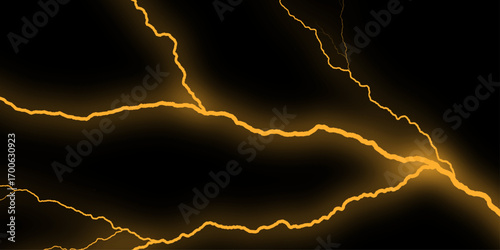 Massive lightning bolt with branches isolated on black background. Black marble texture for background. Lightning bolt. thunder lighting on black sky. 3d illustration, lightning, storm, thunder set