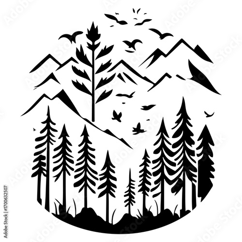 forest nature illustration sketch