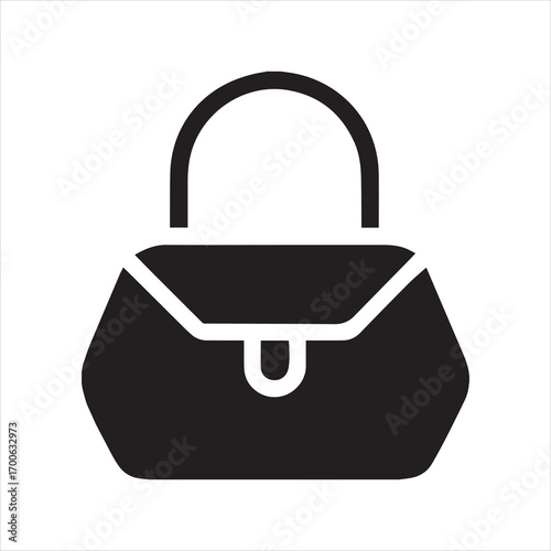 Elegant ladies handbag icon for online shopping and e commerce platforms