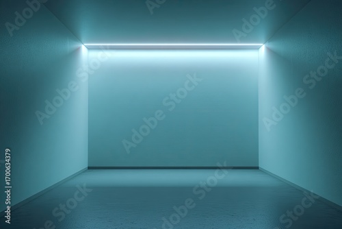 Wallpaper Mural Empty teal room with glowing light accent Torontodigital.ca