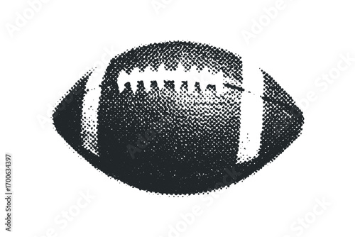 American football on white isolated transparent. Vector hand drawn illustration