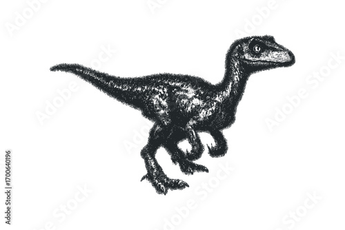 Primal Predator Dinosaur Textured. Vector hand drawn illustration
