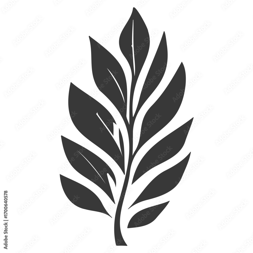 Fototapeta premium leaf nature illustration grey