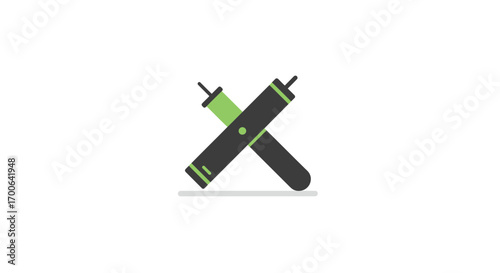 Crossed Chalk Sticks Illustration