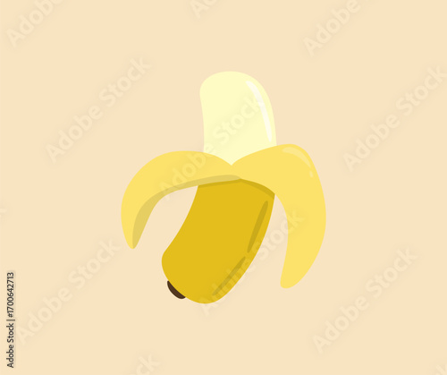 peeled banana icon concept design