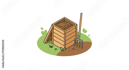 Compost Bin Illustration