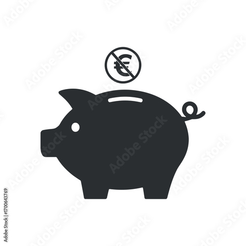 Euro Savings Piggy Bank Vector Icon No Euro Symbol Financial Investment Concept European Economy Illustration