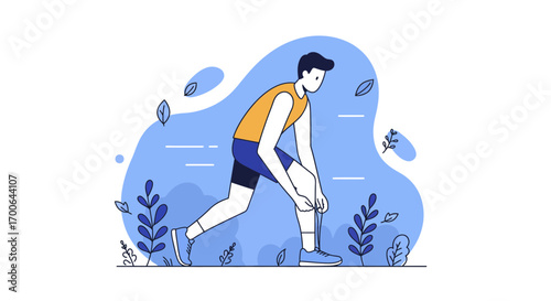 Runner Tying Shoelaces