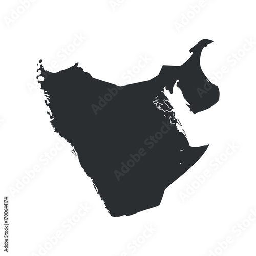 Detailed Vector Map of the United Arab Emirates (UAE), a Comprehensive Geographical Representation