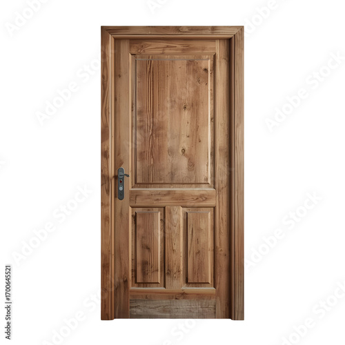 wooden door isolated on white