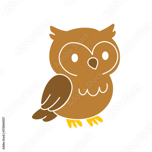 Cute cartoon Owl coloring book illustration vector design templates simple and modern concept