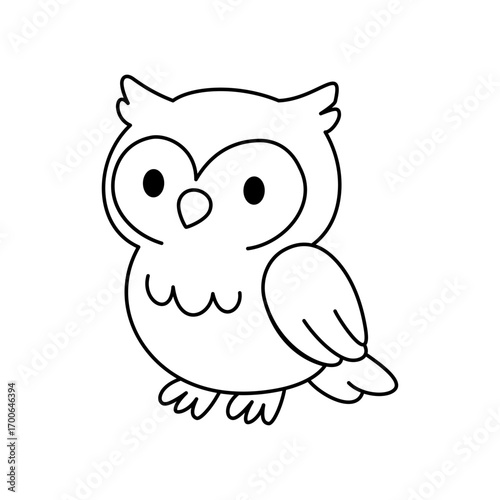 Cute cartoon Owl coloring book illustration vector design templates simple and modern concept