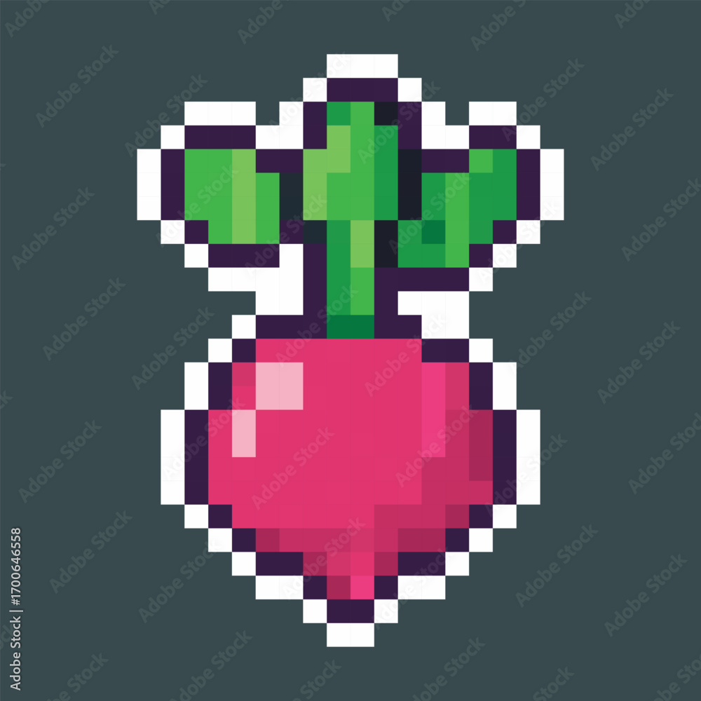 Fototapeta premium radish vegetable in pixel art style