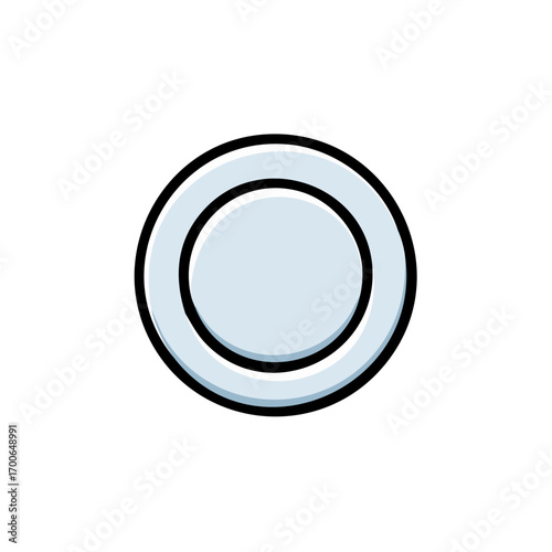 A minimalist, clean illustration of an empty dish, perfect for any dining or culinary concept. The simplicity of the design highlights the elegant form and potential for serving