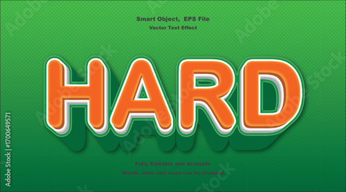 Hard Text Effect 3D Style typography design.