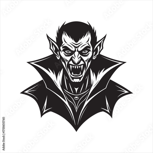 vampire vector silhouette clip art logo idea illustration. vampire sketch art icon set collections