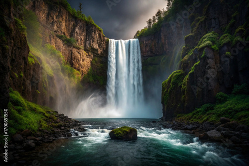 waterfall in the mountains
