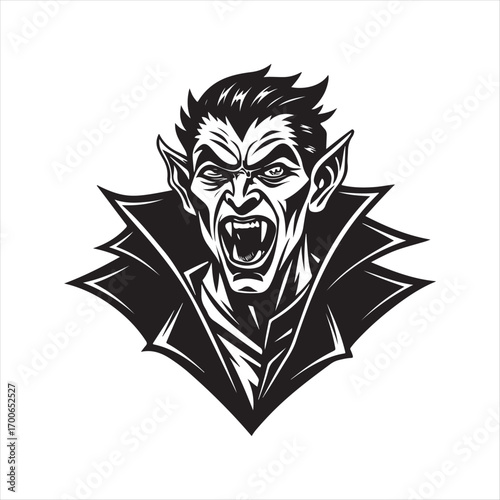 vampire vector silhouette clip art logo idea illustration. vampire sketch art icon set collections