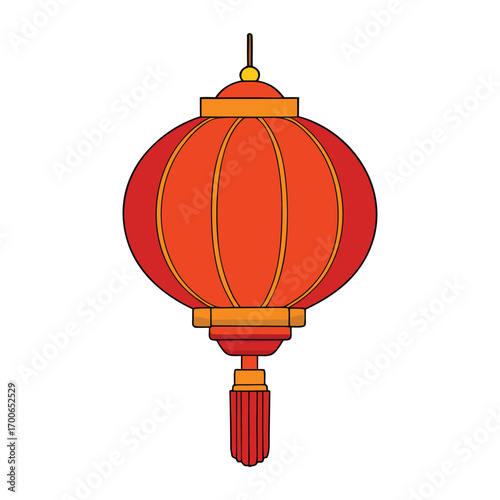 A vibrant Chinese lantern lamp glowing warmly, adorned with intricate patterns, casting a festive, cultural ambiance perfect for celebrations or cozy decor.
