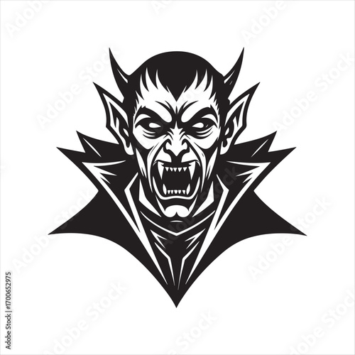 vampire vector silhouette clip art logo idea illustration. vampire sketch art icon set collections