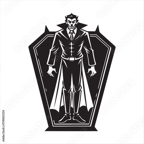 vampire vector silhouette clip art logo idea illustration. vampire sketch art icon set collections