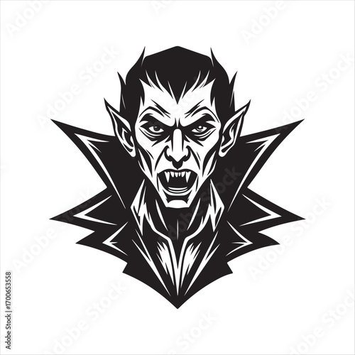 vampire vector silhouette clip art logo idea illustration. vampire sketch art icon set collections