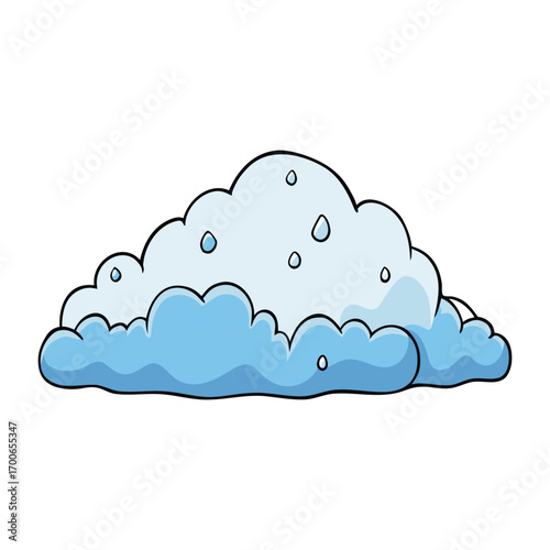 Large snow masses pile up in layers, forming heavy, white blankets that cover landscapes, rooftops, and mountains, creating a cold yet serene winter scene.
