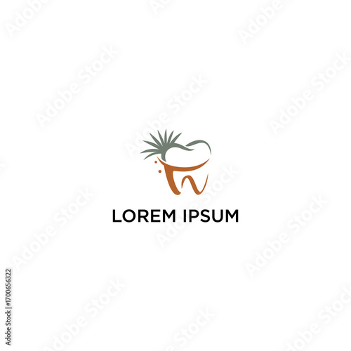 A stylized tooth graphic with a palm tree element, likely representing dental care or a related service.