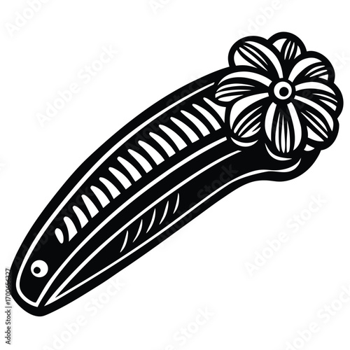hair clip barrette vector icon