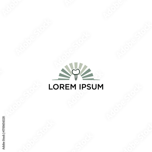 A stylized dental logo featuring a tooth within a sunburst design.