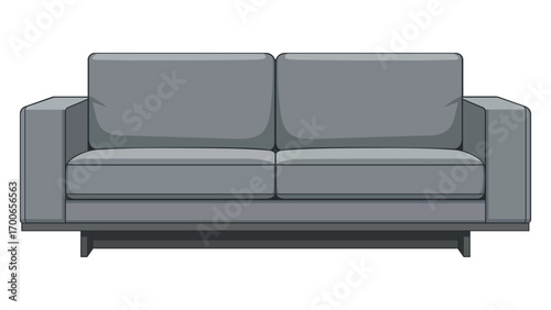 A stylish, modern two-seater sofa with a gray fabric and minimalist design, representing contemporary furniture and interior decor.