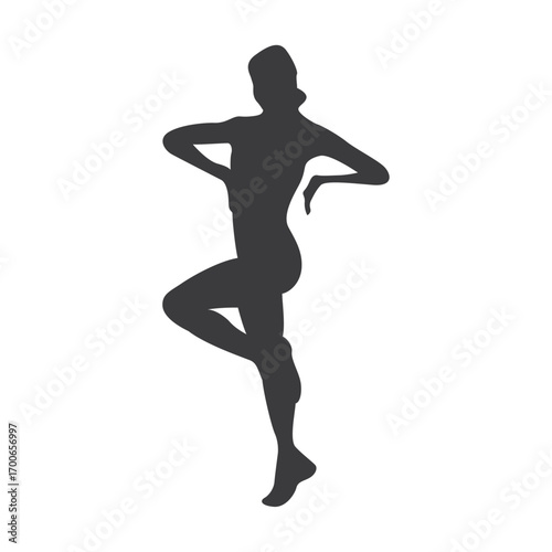 Graceful Pose: A dynamic silhouette captures a moment of elegance and poise, embodying the essence of dance.