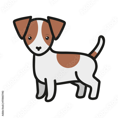 Friendly Terrier: A delightful illustration of a friendly terrier, showcasing its playful character and charming demeanor, with a sleek design.