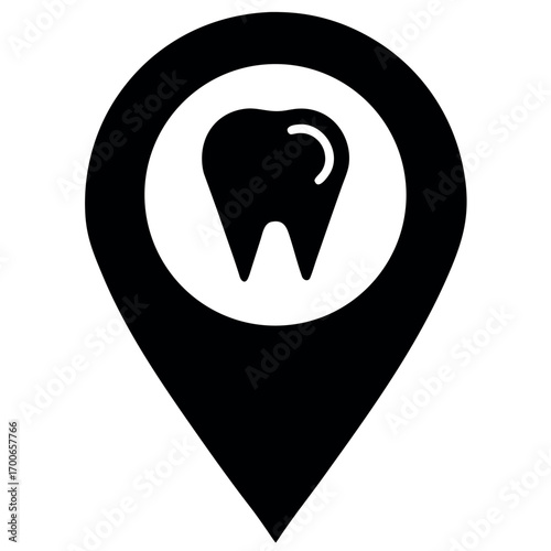 Grey Dental clinic location icon vector
