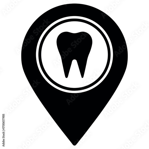 Grey Dental clinic location icon vector