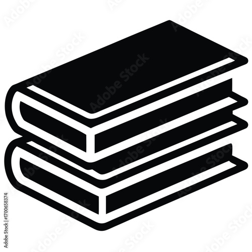 library book stack vector icon