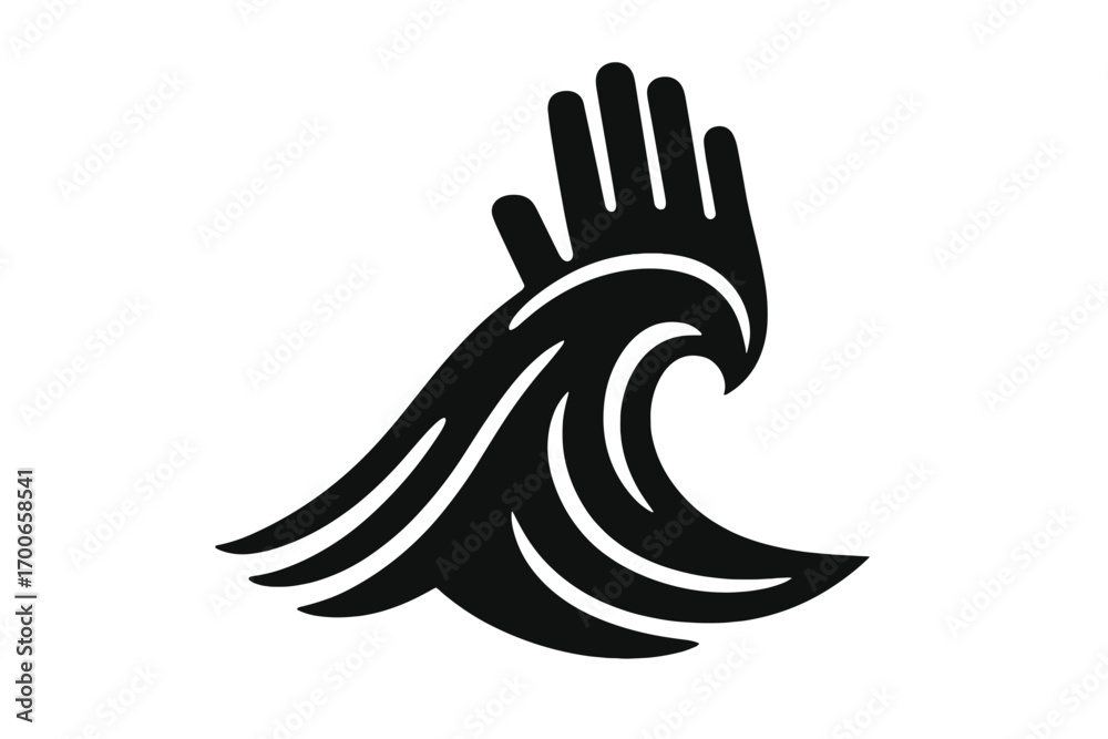 Obraz premium Vector Illustration of Wave Hand Icon