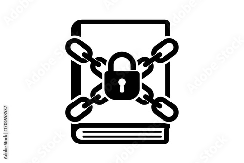 Vector Illustration of Book in Chains Icon