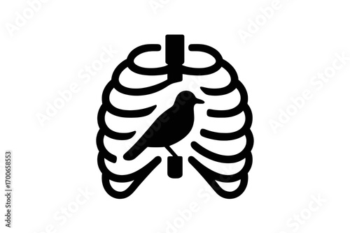 Vector Illustration of Ribcage Bird Icon